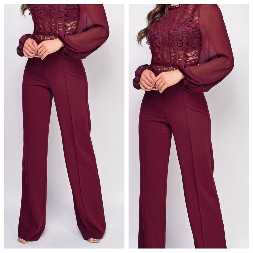 Wine colored jumpsuit- Size Large